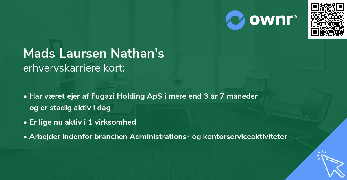 Mads Laursen Nathan's erhvervskarriere kort
