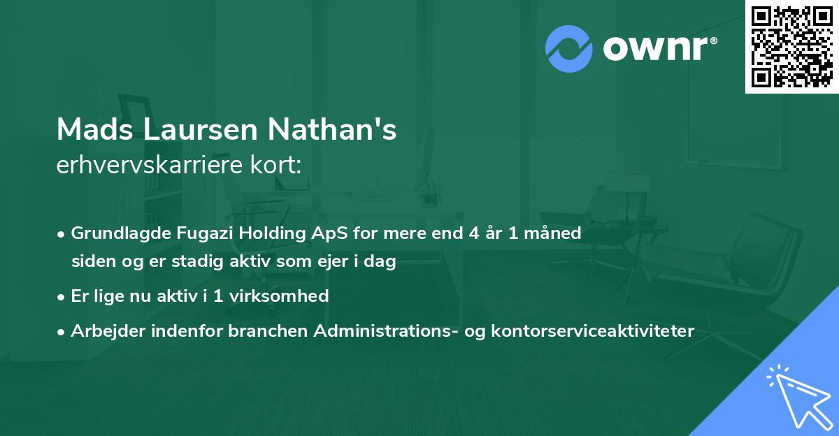 Mads Laursen Nathan's erhvervskarriere kort