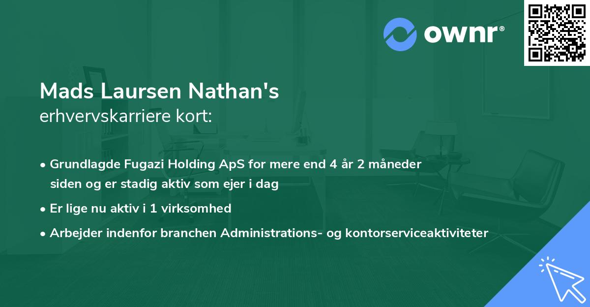 Mads Laursen Nathan's erhvervskarriere kort