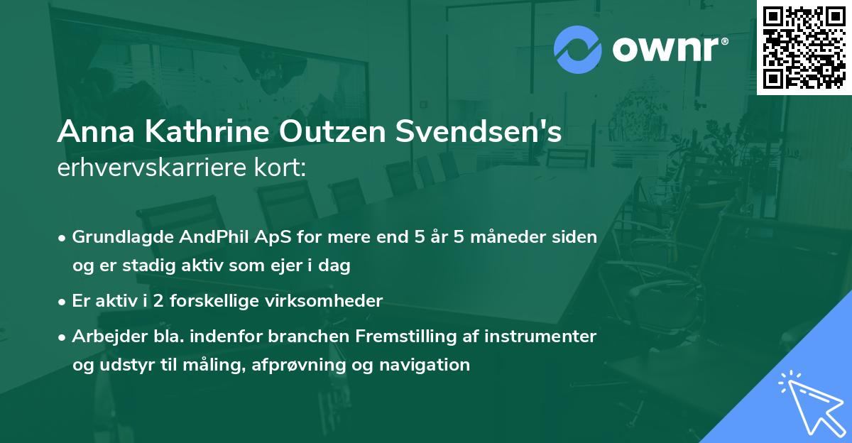 Anna Kathrine Outzen Svendsen's erhvervskarriere kort