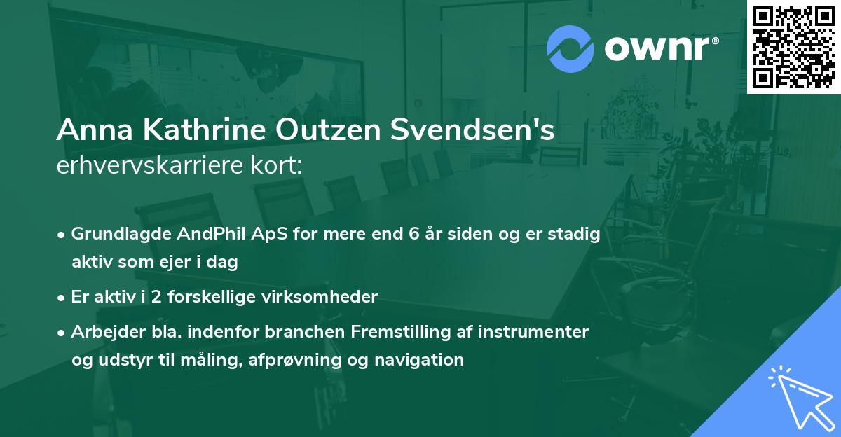 Anna Kathrine Outzen Svendsen's erhvervskarriere kort