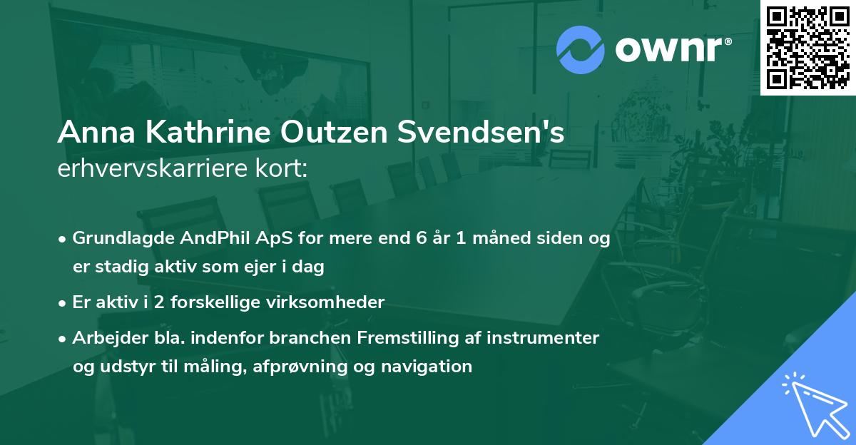 Anna Kathrine Outzen Svendsen's erhvervskarriere kort