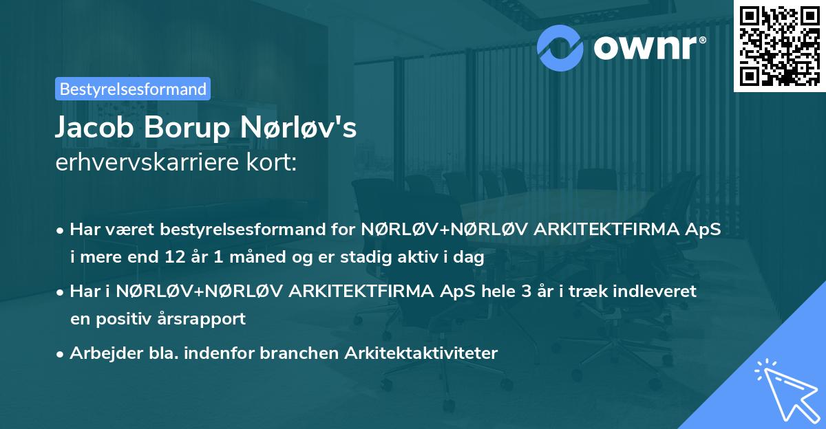 Jacob Borup Nørløv's erhvervskarriere kort
