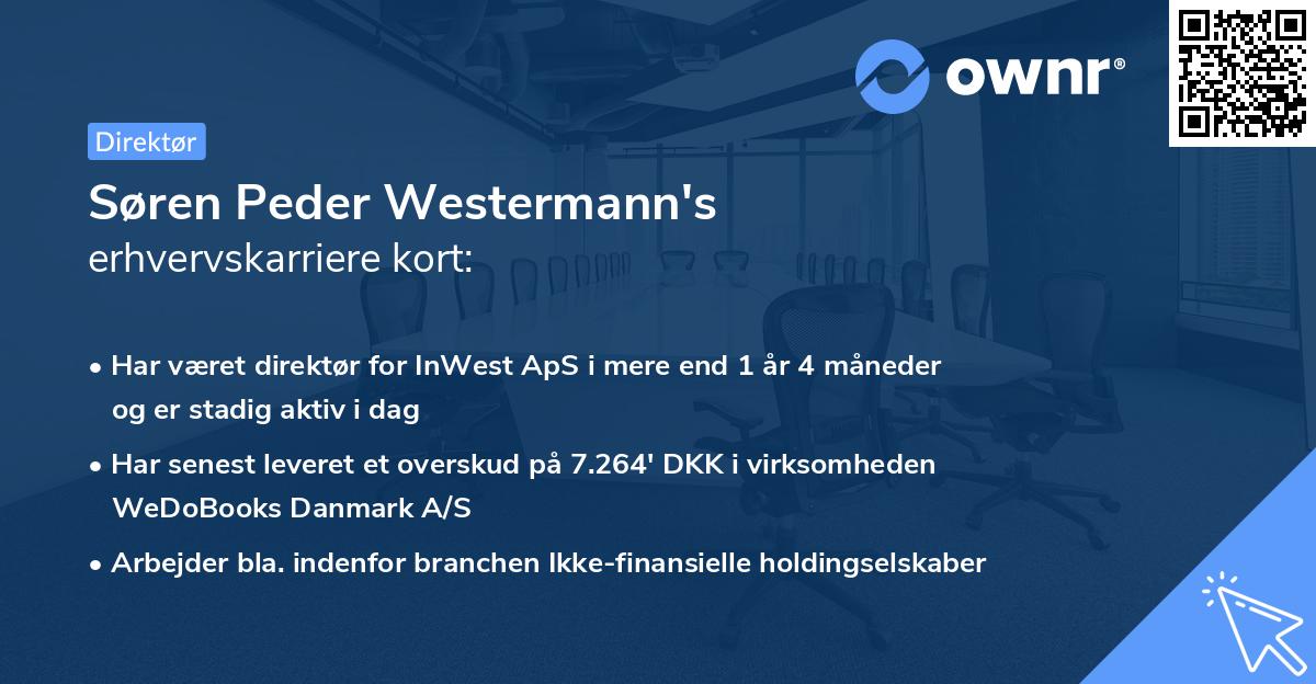 Søren Peder Westermann's erhvervskarriere kort