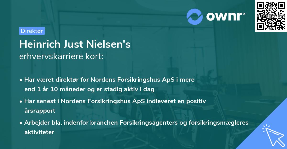 Heinrich Just Nielsen's erhvervskarriere kort