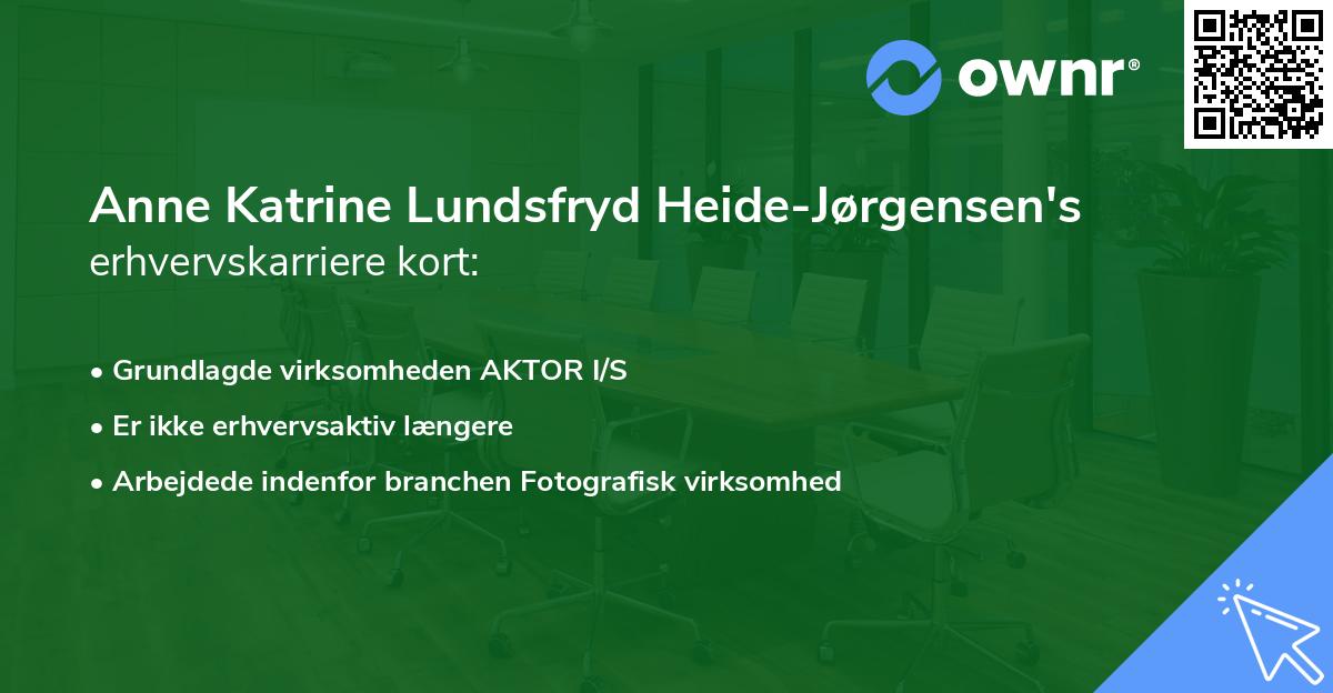 Anne Katrine Lundsfryd Heide-Jørgensen's erhvervskarriere kort