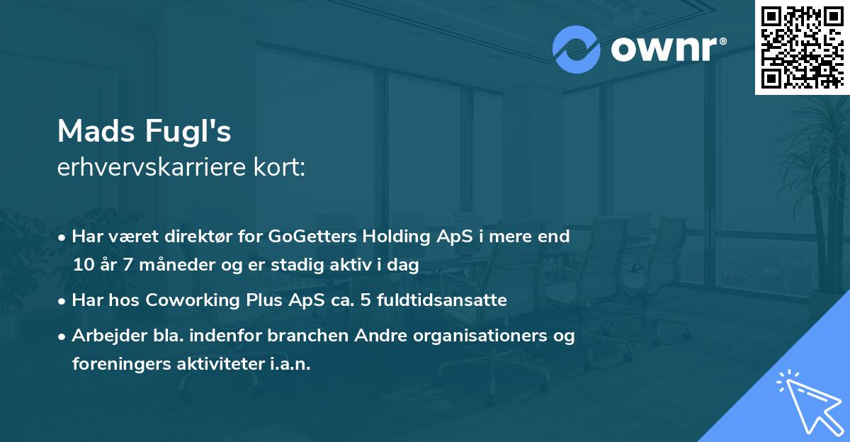 Mads Fugl's erhvervskarriere kort