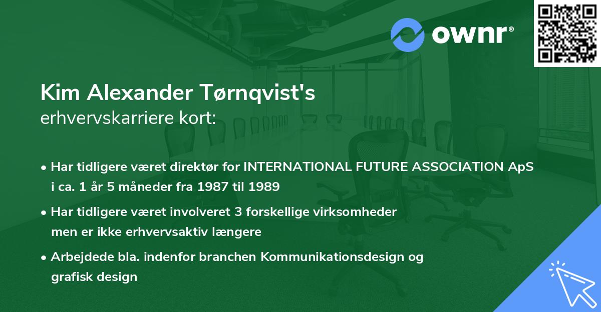Kim Alexander Tørnqvist's erhvervskarriere kort