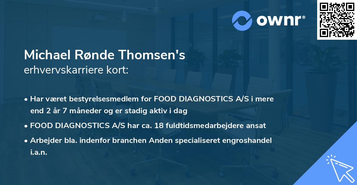 Michael Rønde Thomsen's erhvervskarriere kort