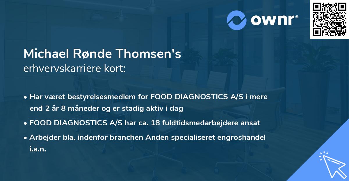 Michael Rønde Thomsen's erhvervskarriere kort