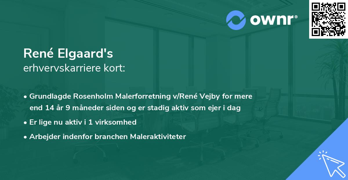 René Elgaard's erhvervskarriere kort