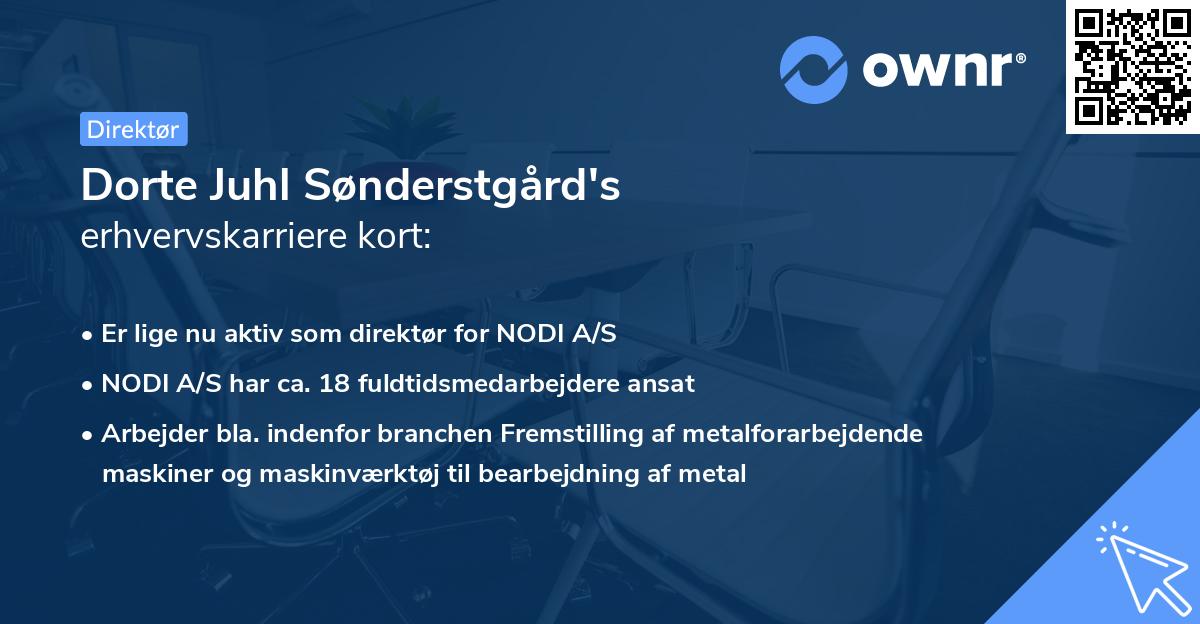Dorte Juhl Sønderstgård's erhvervskarriere kort