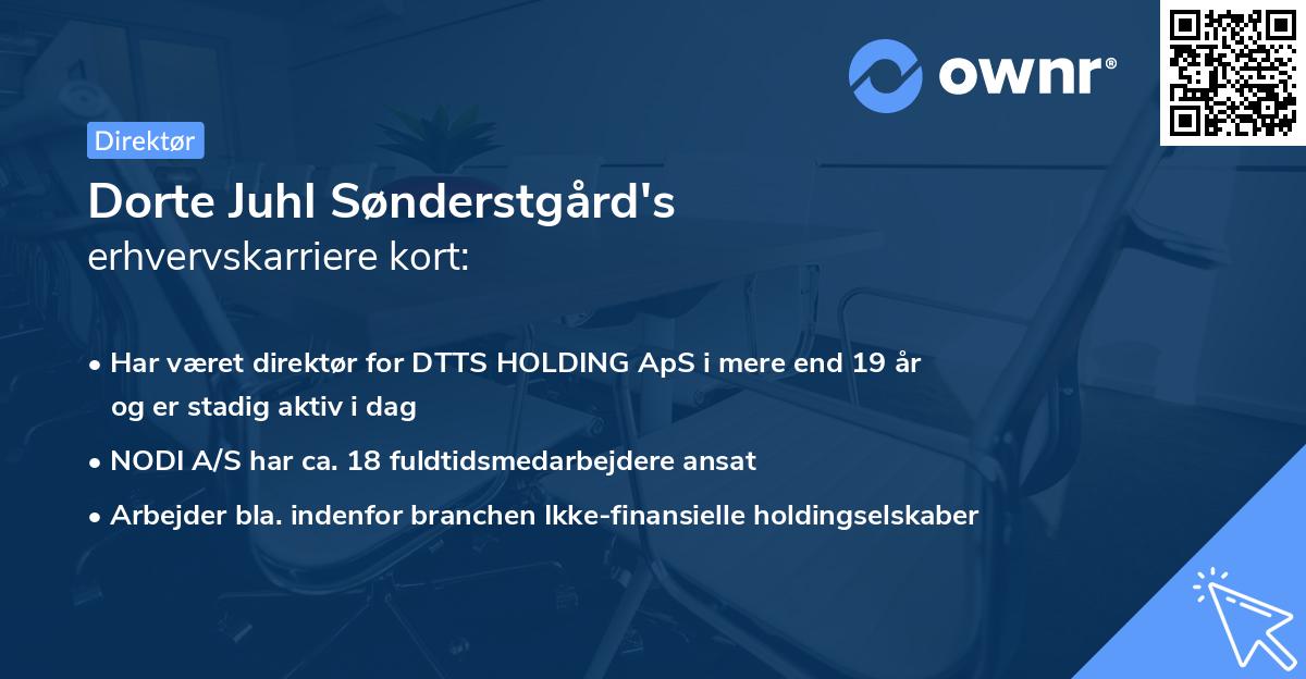 Dorte Juhl Sønderstgård's erhvervskarriere kort