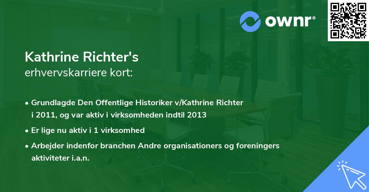 Kathrine Richter's erhvervskarriere kort