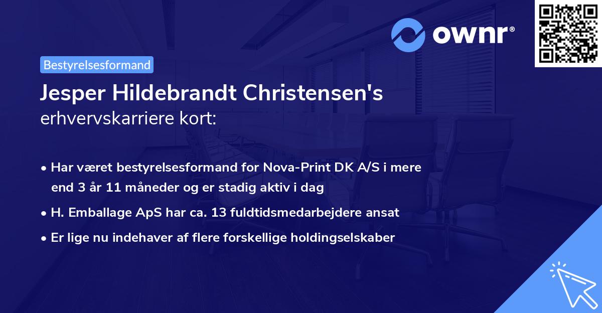 Jesper Hildebrandt Christensen's erhvervskarriere kort