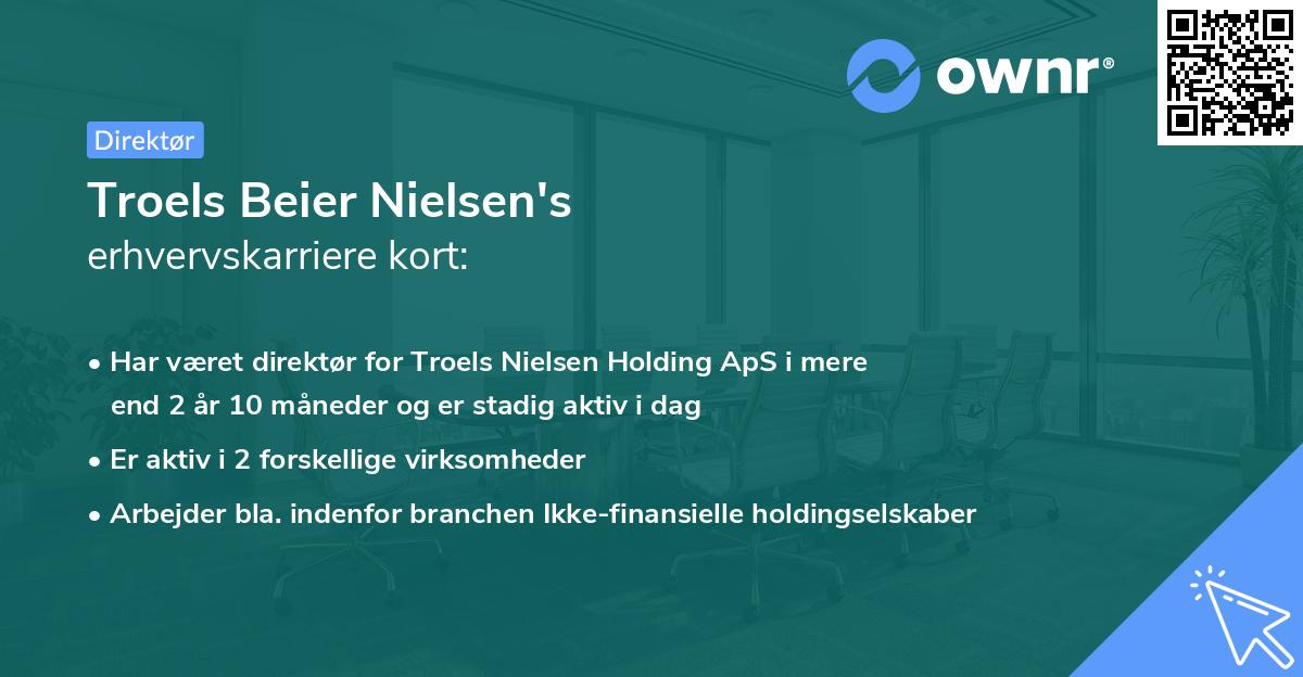 Troels Beier Nielsen's erhvervskarriere kort