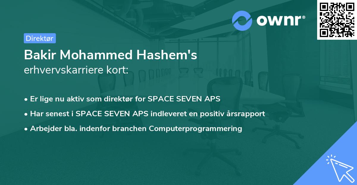 Bakir Mohammed Hashem's erhvervskarriere kort