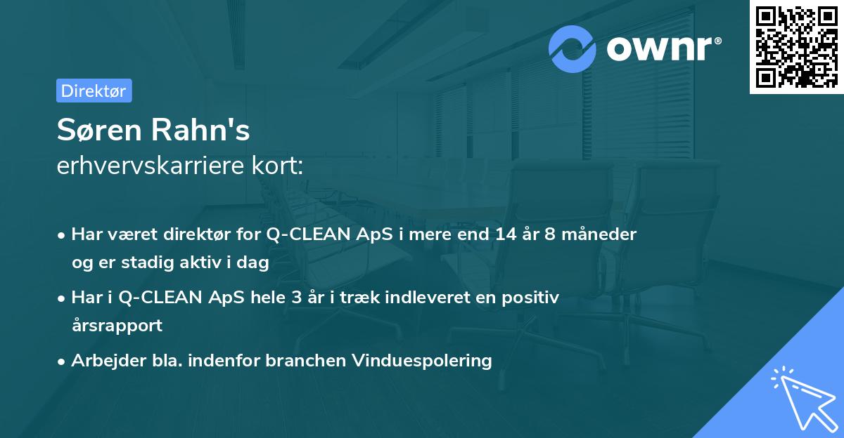 Søren Rahn's erhvervskarriere kort