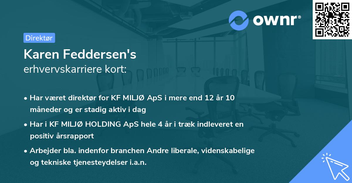 Karen Feddersen's erhvervskarriere kort