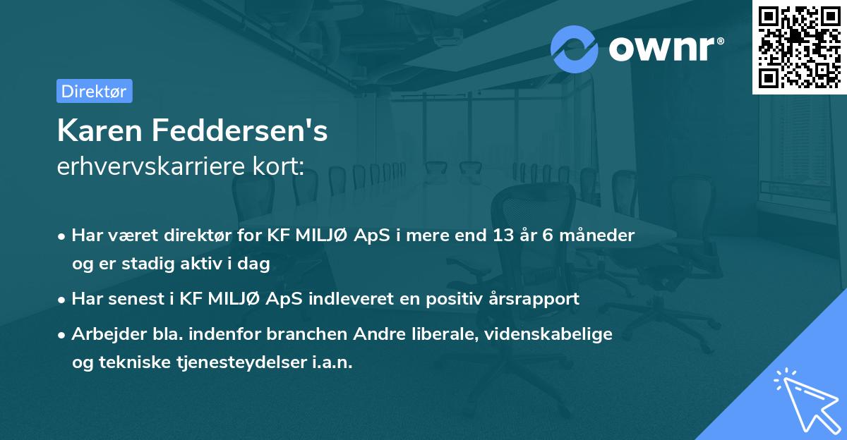 Karen Feddersen's erhvervskarriere kort