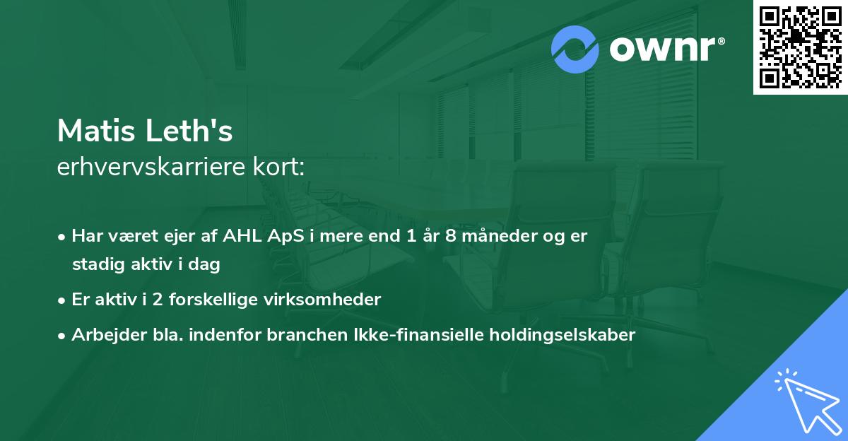 Matis Leth's erhvervskarriere kort