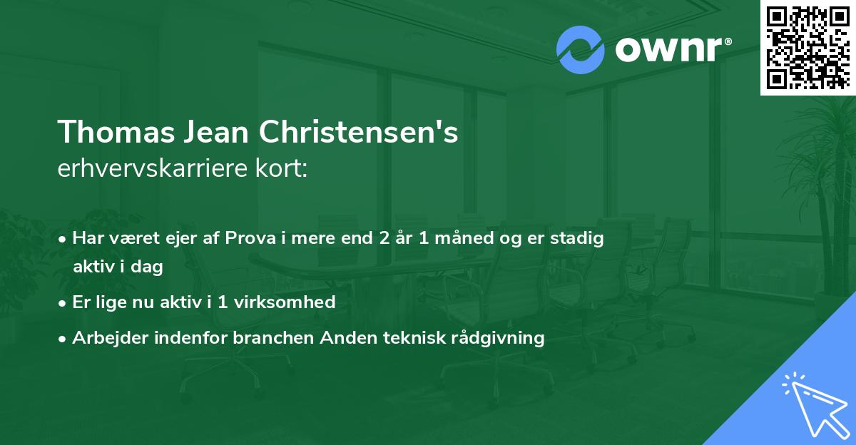 Thomas Jean Christensen's erhvervskarriere kort