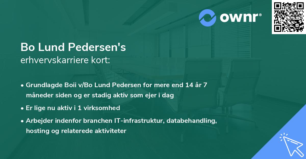 Bo Lund Pedersen's erhvervskarriere kort