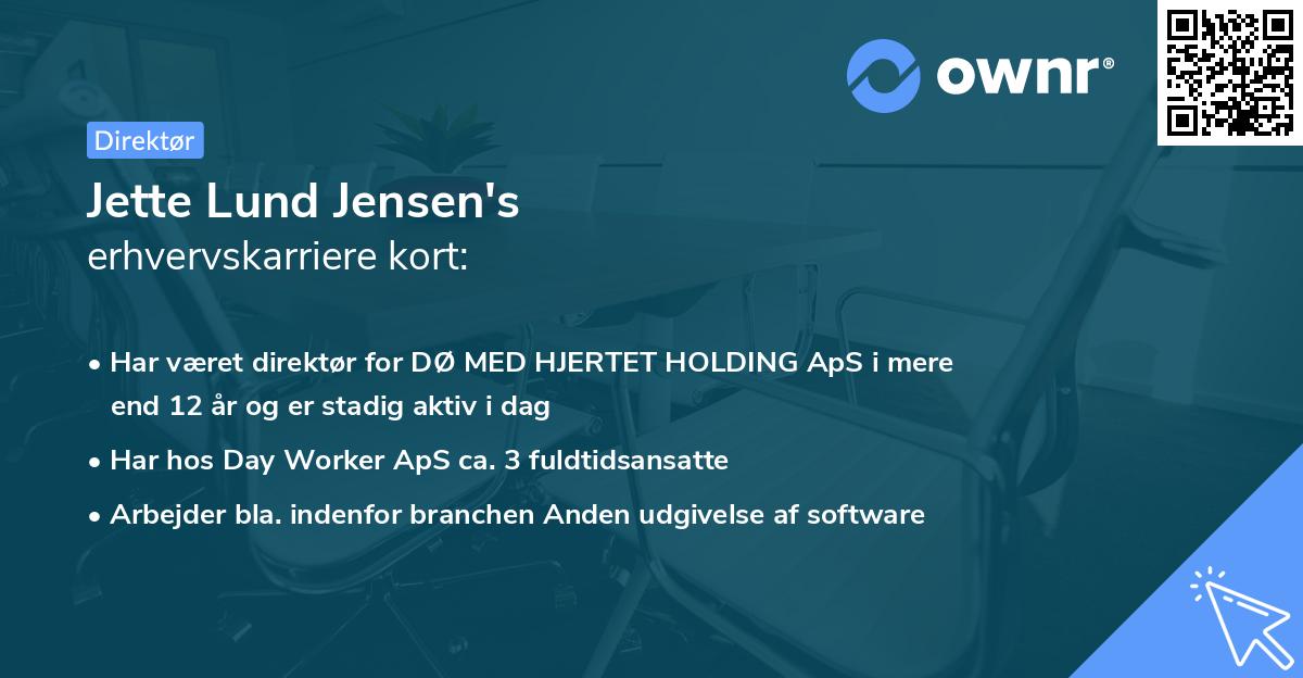 Jette Lund Jensen's erhvervskarriere kort