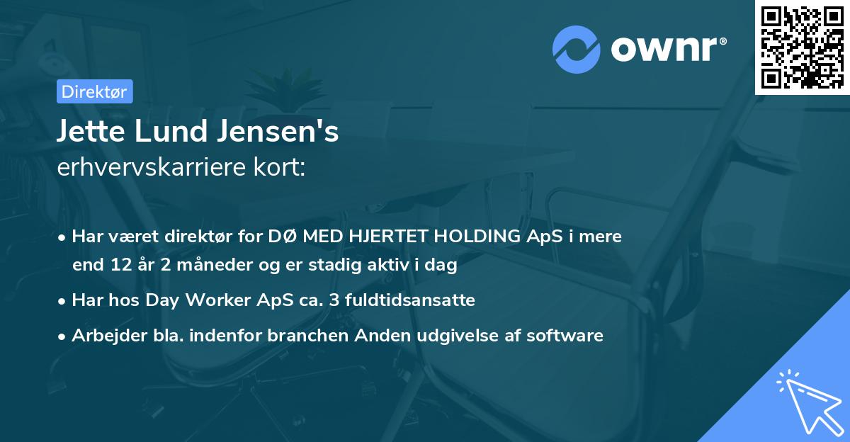 Jette Lund Jensen's erhvervskarriere kort