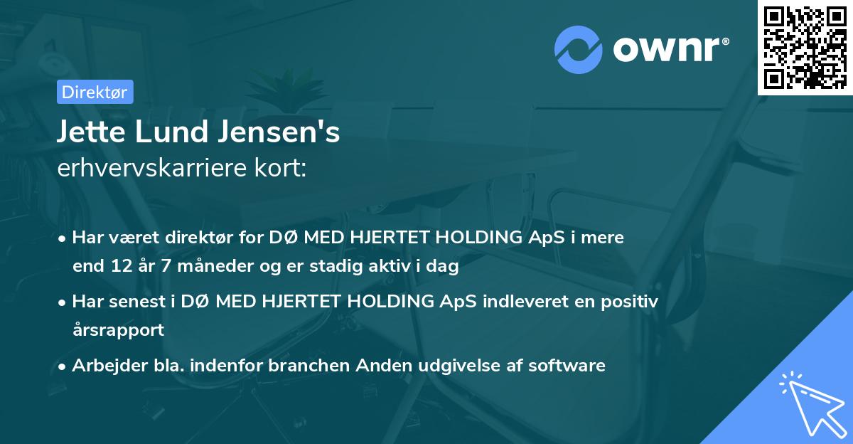 Jette Lund Jensen's erhvervskarriere kort