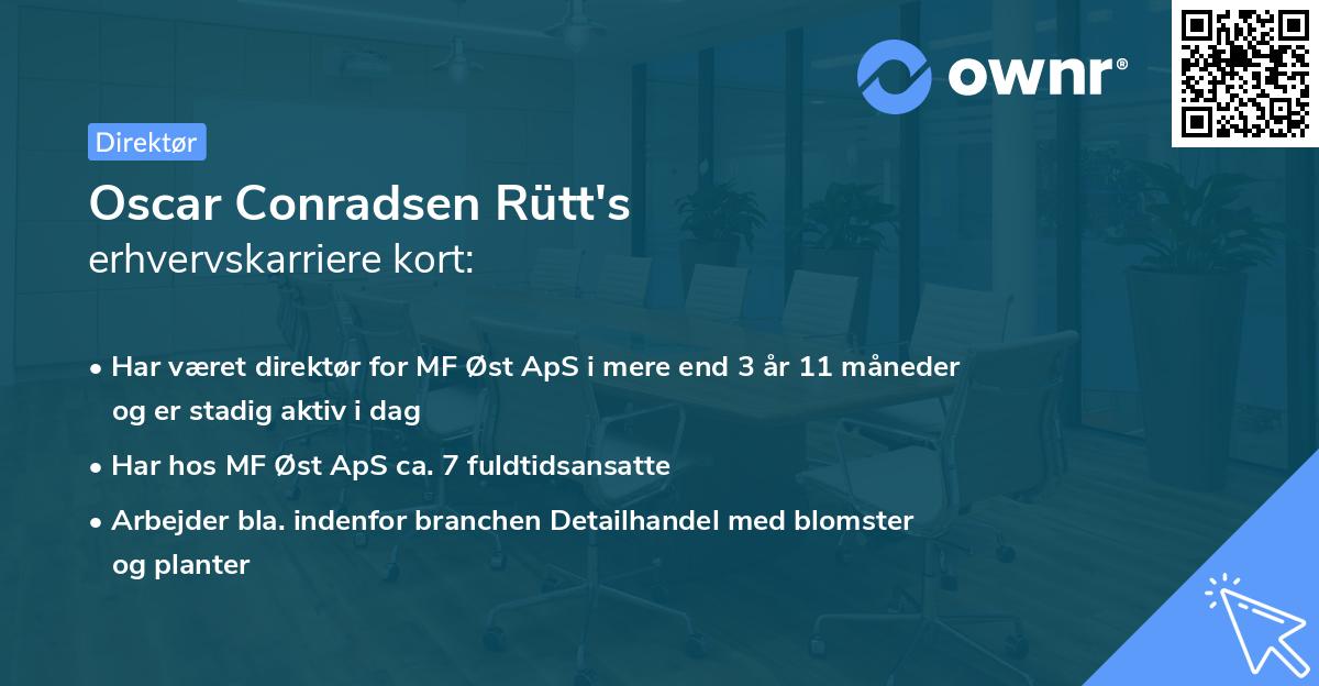 Oscar Conradsen Rütt's erhvervskarriere kort