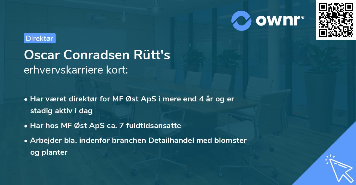 Oscar Conradsen Rütt's erhvervskarriere kort