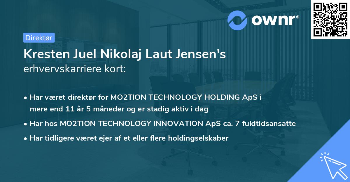 Kresten Juel Nikolaj Laut Jensen's erhvervskarriere kort