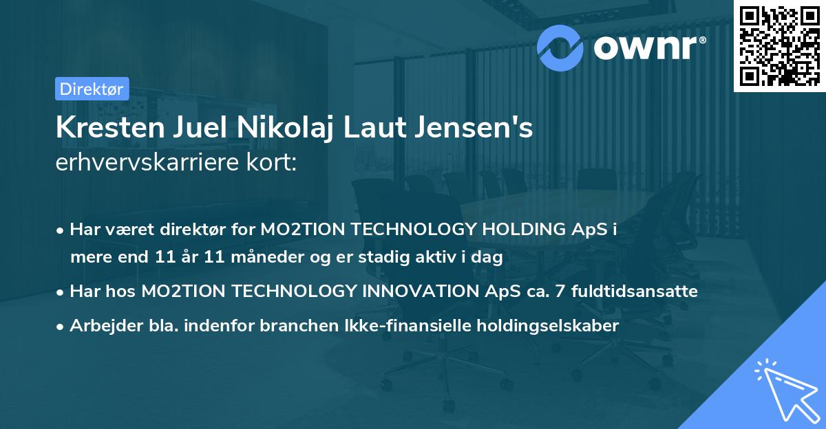 Kresten Juel Nikolaj Laut Jensen's erhvervskarriere kort