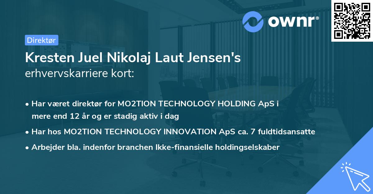 Kresten Juel Nikolaj Laut Jensen's erhvervskarriere kort