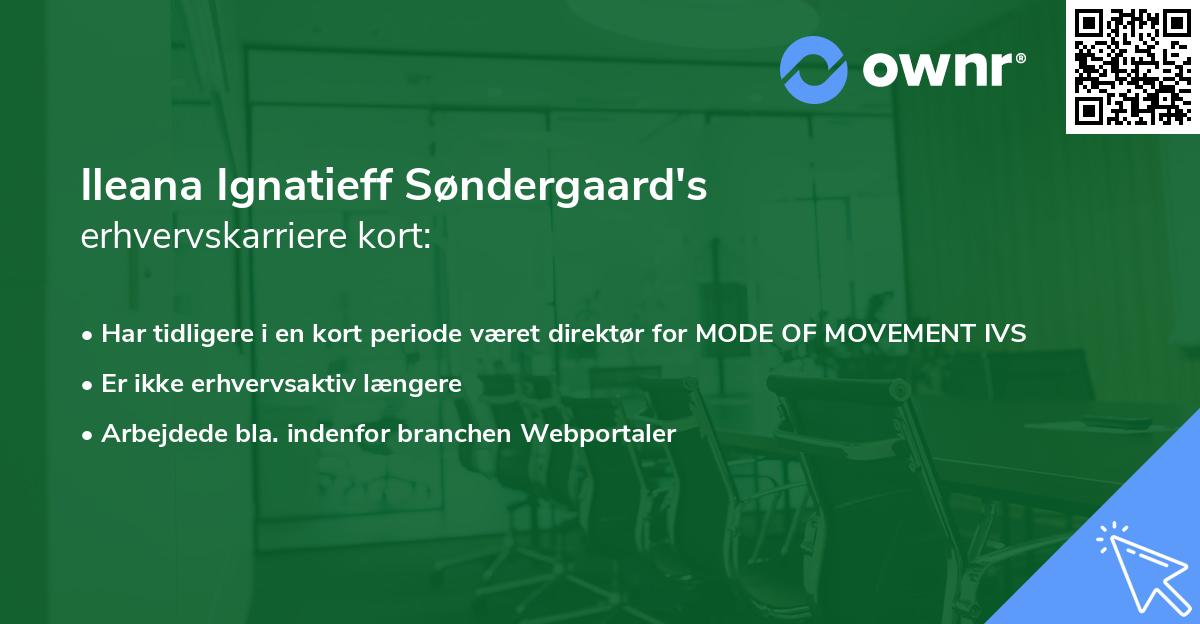 Ileana Ignatieff Søndergaard's erhvervskarriere kort