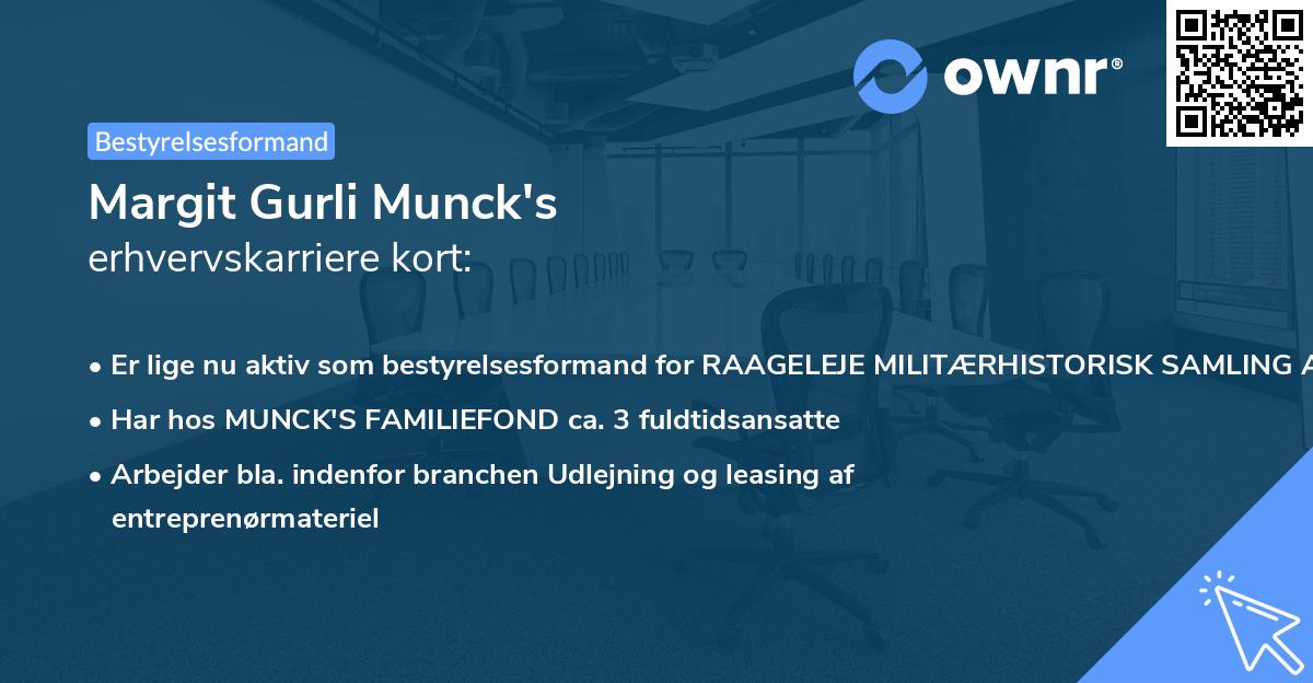 Margit Gurli Munck's erhvervskarriere kort