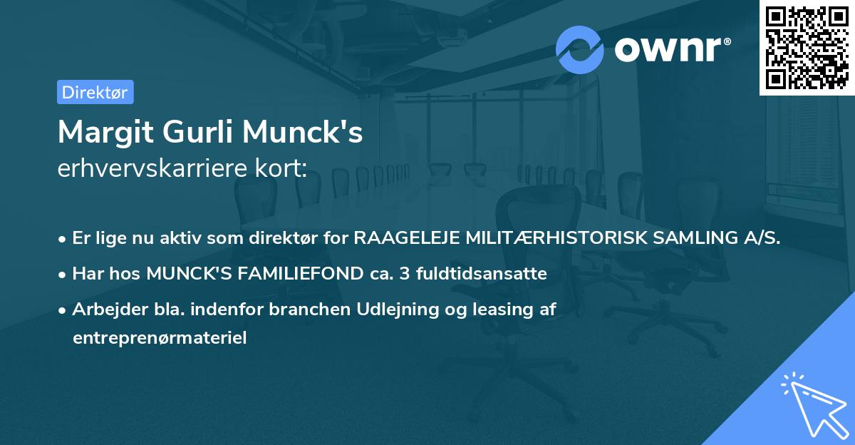 Margit Gurli Munck's erhvervskarriere kort