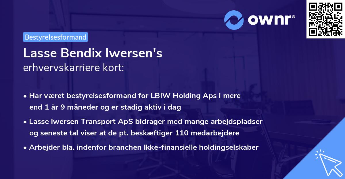 Lasse Bendix Iwersen's erhvervskarriere kort