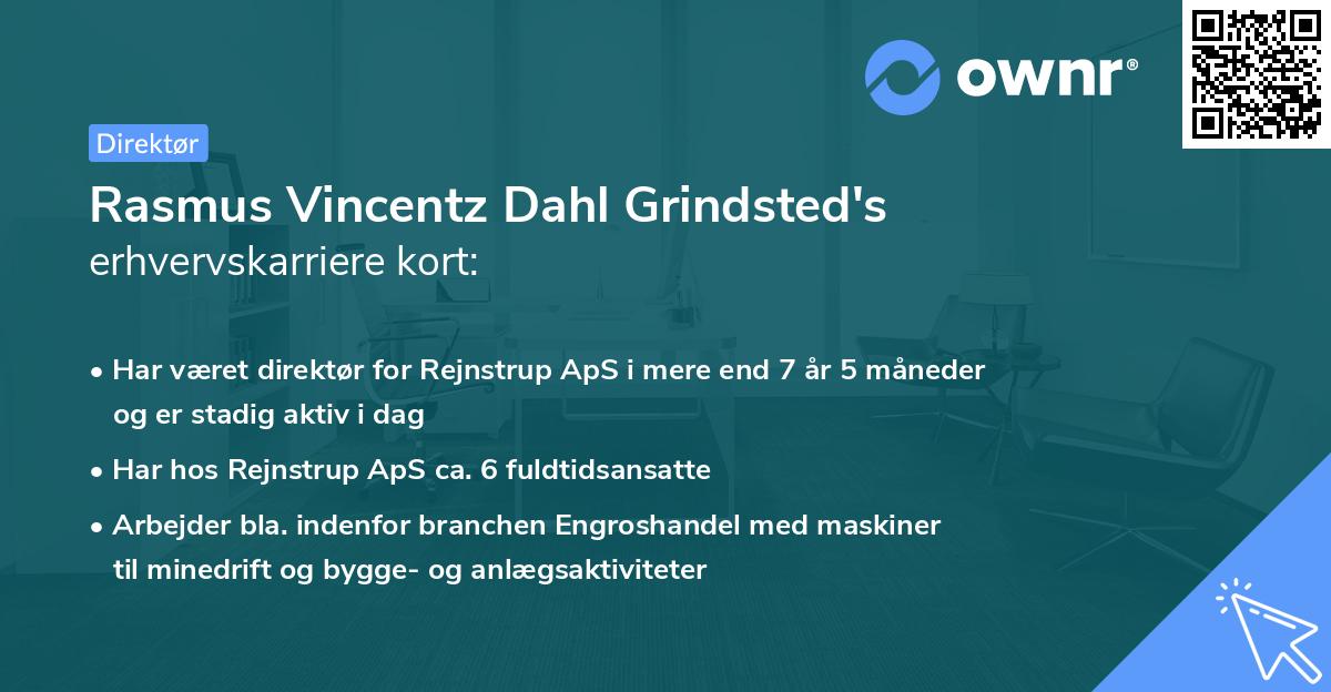 Rasmus Vincentz Dahl Grindsted's erhvervskarriere kort