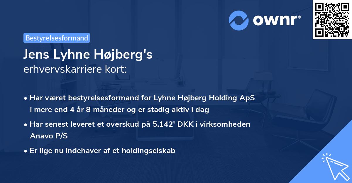 Jens Lyhne Højberg's erhvervskarriere kort