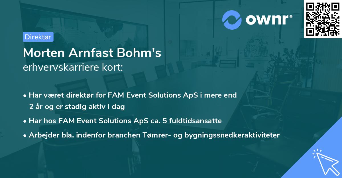 Morten Arnfast Bohm's erhvervskarriere kort