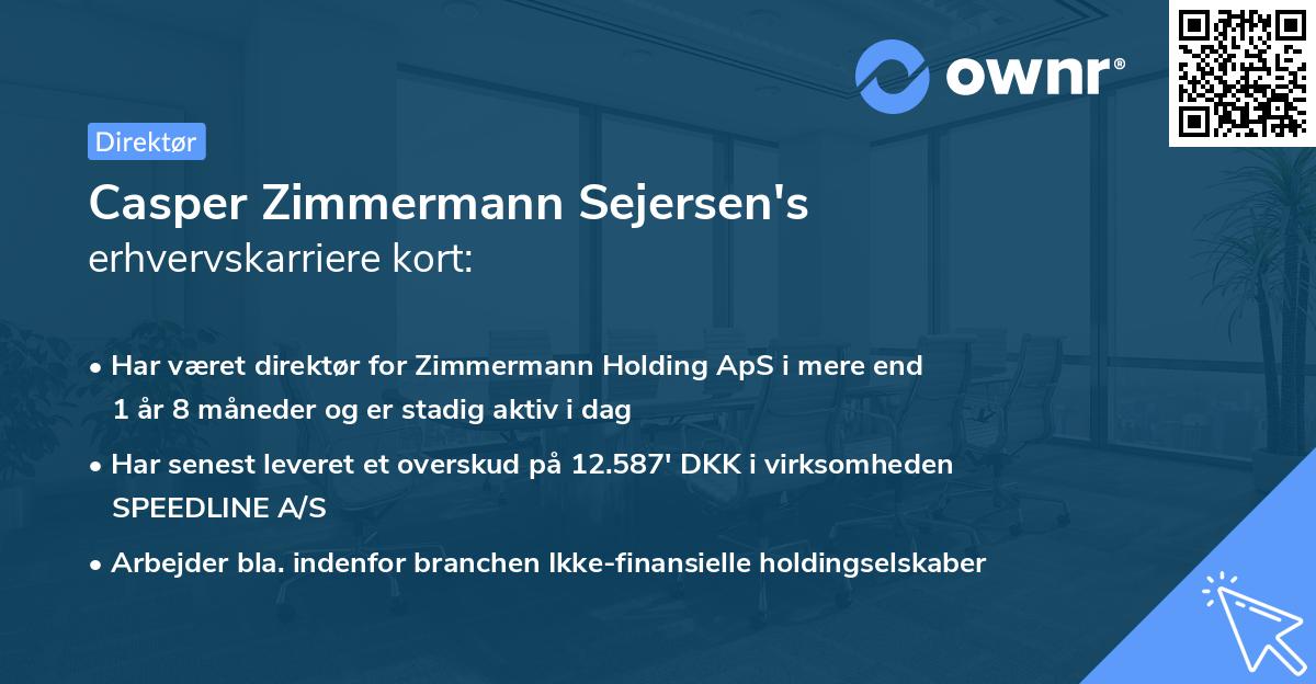 Casper Zimmermann Sejersen's erhvervskarriere kort