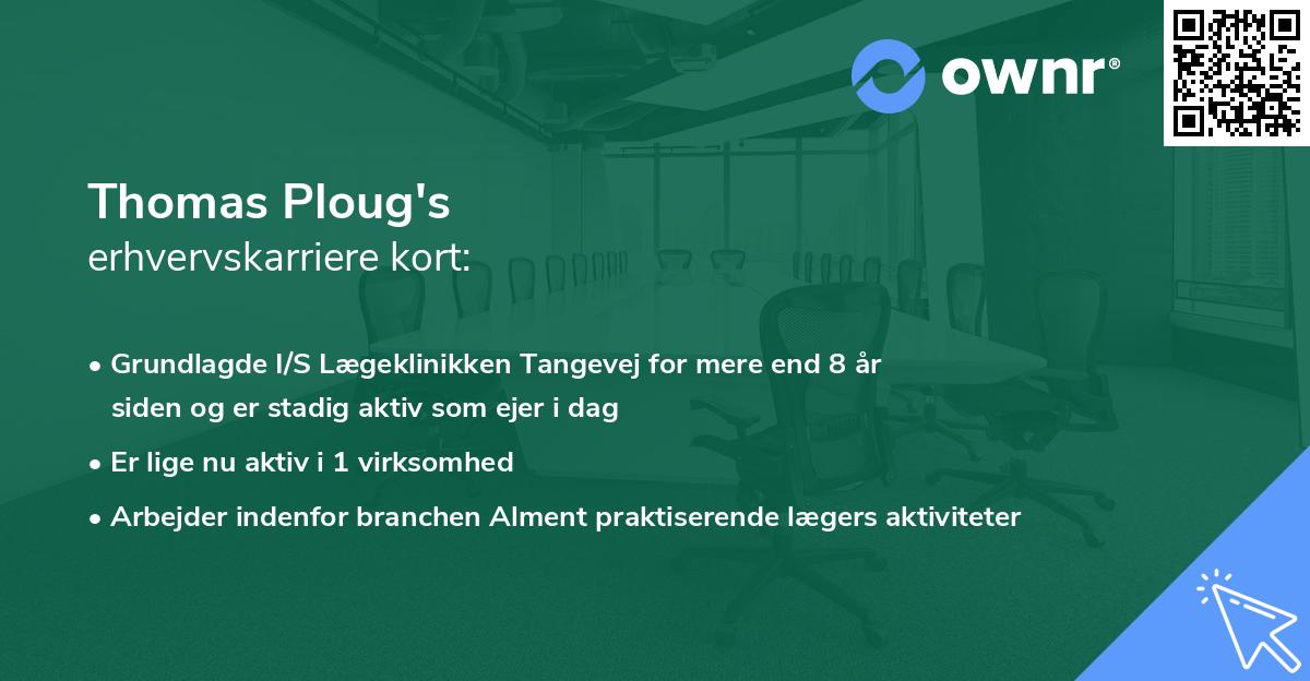 Thomas Ploug's erhvervskarriere kort