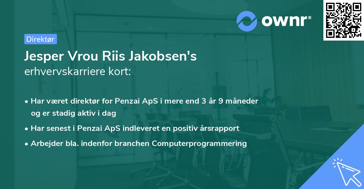 Jesper Vrou Riis Jakobsen's erhvervskarriere kort