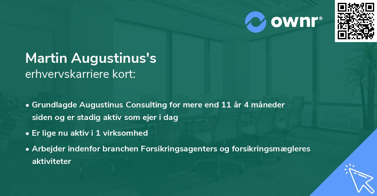 Martin Augustinus's erhvervskarriere kort
