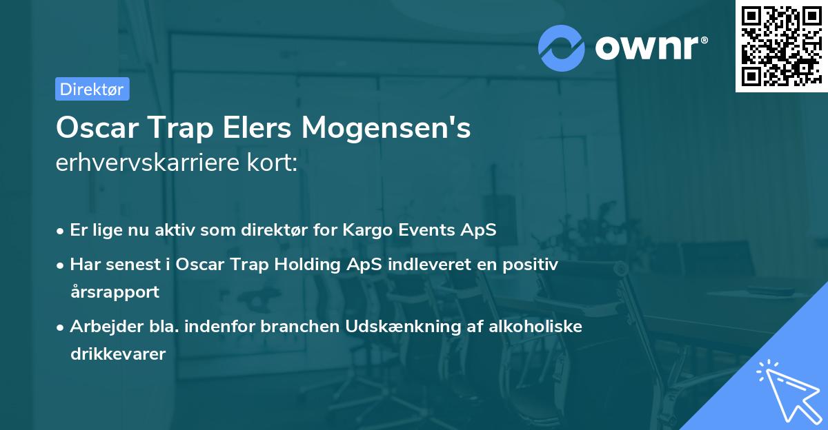 Oscar Trap Elers Mogensen's erhvervskarriere kort