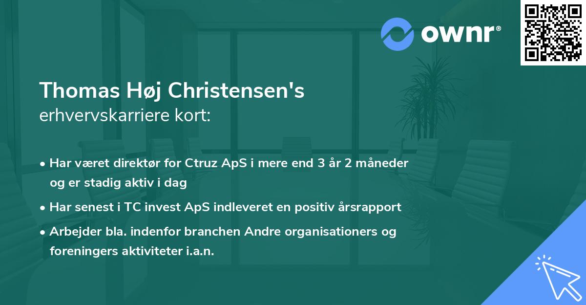 Thomas Høj Christensen's erhvervskarriere kort