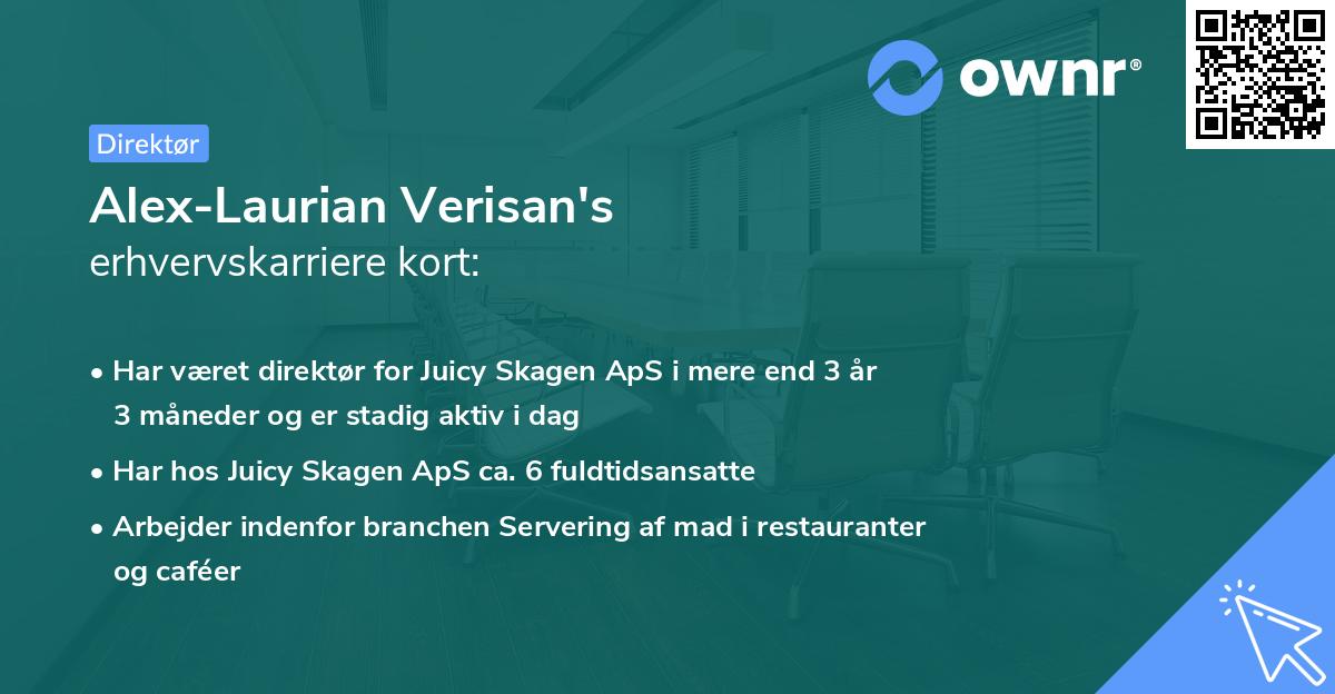 Alex-Laurian Verisan's erhvervskarriere kort