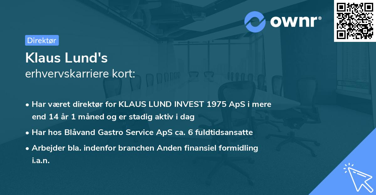 Klaus Lund's erhvervskarriere kort